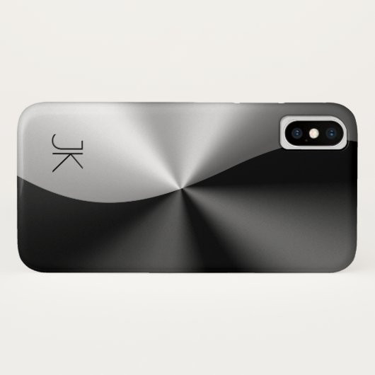 Metall-Hintergrund aus schwarzem und silberfarbene Case-Mate iPhone Hülle (Rückseite (Horizontal))