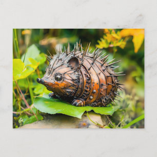Metall-Igel-Gartendekoration auf Urlaub Postkarte
