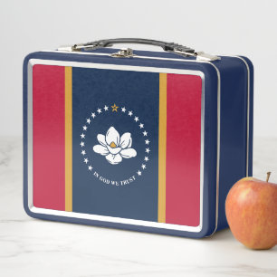 Metall-Lunchbox aus Edelstahl mit der Flagge von M Metall Brotdose