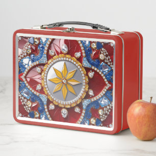Metall-Lunchbox mit kolumbianischen Farben Metall Brotdose