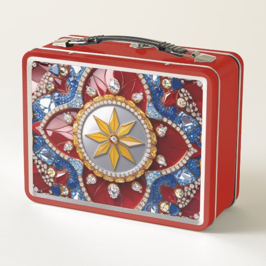 Metall-Lunchbox mit kolumbianischen Farben Metall Brotdose (Rückseite)