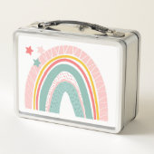 METALL LUNCHBOX: RAINBOW + STARS METALL BROTDOSE (Rückseite)