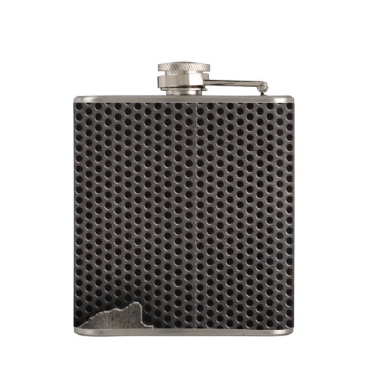 Metall mit Einschusslochhintergrund Flachmann (Rückseite)