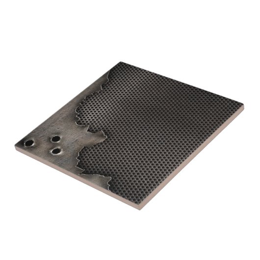 Metall mit Einschusslochhintergrund Fliese (Seite)