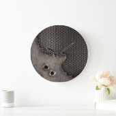 Metall mit Einschusslochhintergrund Große Wanduhr (Zuhause)