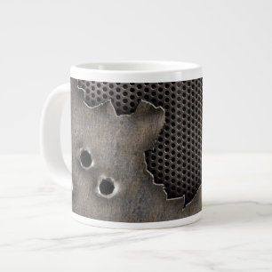 Metall mit Einschusslochhintergrund Jumbo-Tasse
