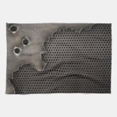 Metall mit Einschusslochhintergrund Küchentuch (Horizontal)