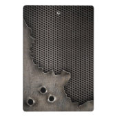 Metall mit Einschusslochhintergrund Mini Klemmbrett (Rückseite)