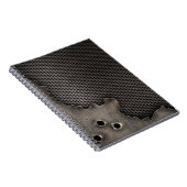 Metall mit Einschusslochhintergrund Notizblock (Rechte Seite)