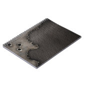 Metall mit Einschusslochhintergrund Notizblock (Linke Seite)