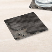 Metall mit Einschusslochhintergrund Rechteckiger Pappuntersetzer (angewinkelt)