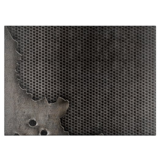 Metall mit Einschusslochhintergrund Schneidebrett (Vorderseite)