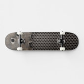 Metall mit Einschusslochhintergrund Skateboard (Horizontal)
