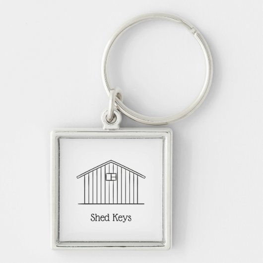 Metall-moderne, einfache minimale Design-Shed Keys Schlüsselanhänger (Vorne)