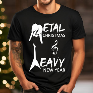 Metall-Musik-Gitarre-Weihnachten-Typografie T-Shirt
