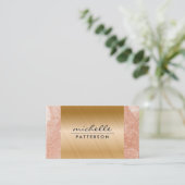 Metall | Orangefarbene Marmorschicht Visitenkarte (Stehend Vorderseite)