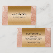 Metall | Orangefarbene Marmorschicht Visitenkarte (Vorne/Hinten)