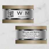 Metall | Qr-Code | Monogramm Visitenkarte (Vorne/Hinten)