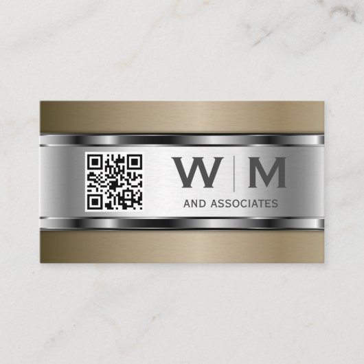 Metall | Qr-Code | Monogramm Visitenkarte (Vorderseite)