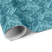 Metall-Rose-02-Blue-Gift-Verpackungspapier Geschenkpapier (Rolleneckpunkt)
