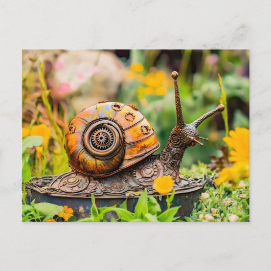 Metall-Schneckengarten-Ornament Postkarte (Vorderseite)