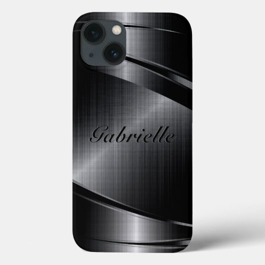 Metall-Schwarz-Design lackierte Aluminium-Look Case-Mate iPhone Hülle (Rückseite)