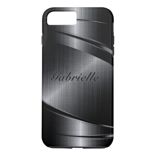 Metall-Schwarz-Design lackierte Aluminium-Look Case-Mate iPhone Hülle (Rückseite)