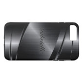 Metall-Schwarz-Design lackierte Aluminium-Look Case-Mate iPhone Hülle (Rückseite (Horizontal))