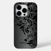 Metall, schwarz gebürstetes Aluminium und schwarze Case-Mate iPhone Hülle (Rückseite)