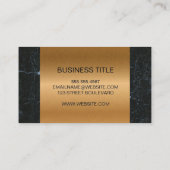 Metall | Schwarzer Marmorstreifen Visitenkarte (Rückseite)