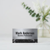 Metall | Schwarzer Marmorstreifen Visitenkarte (Stehend Vorderseite)