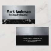 Metall | Schwarzer Marmorstreifen Visitenkarte (Vorne/Hinten)