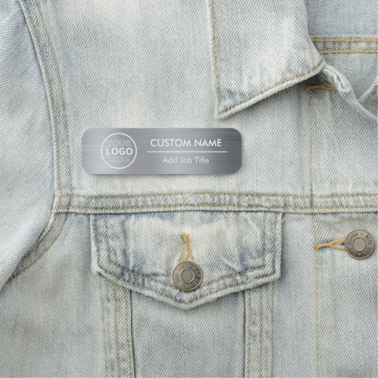 Metall-Silber-Sicherheits-Button oder Magnetstab Namensschild (Beispiel)