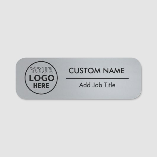 Metall Silber Style Pin oder magnetischer Mitarbei Namensschild (Vorderseite)