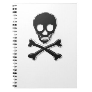 Metall skul und Knochen Notizblock