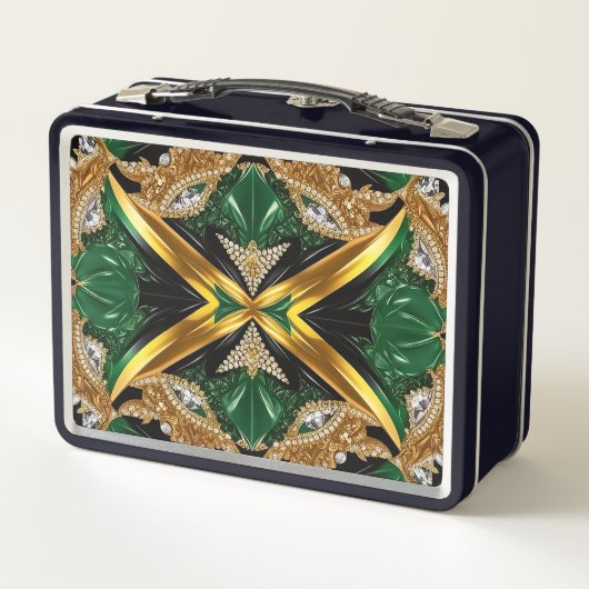 Metall-Stainless-Lunchbox mit Jamaica-Farben Metall Brotdose (Rückseite)