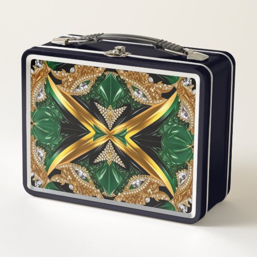 Metall-Stainless-Lunchbox mit Jamaica-Farben Metall Brotdose (Vorderseite)
