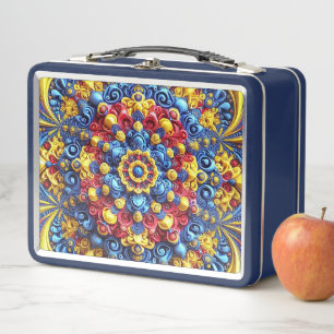 Metall-Stainless-Lunchbox mit rumänischen Farben Metall Brotdose