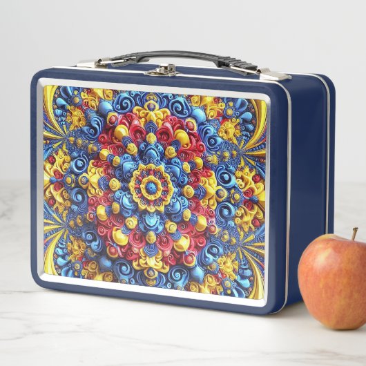 Metall-Stainless-Lunchbox mit rumänischen Farben Metall Brotdose (Beispiel)