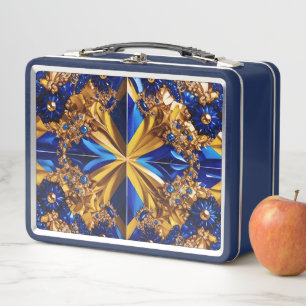 Metall-Stainless-Lunchbox mit Schweden-Farben Metall Brotdose