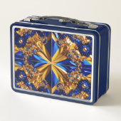 Metall-Stainless-Lunchbox mit Schweden-Farben Metall Brotdose (Rückseite)