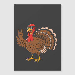 Metall Thanksgiving Truthahn Metalhead Teufelshörn Magnetkarte