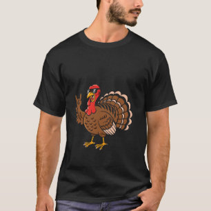 Metall Thanksgiving Truthahn Metalhead Teufelshörn T-Shirt