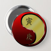 Metall-Tiger Button (Vorne & Hinten)