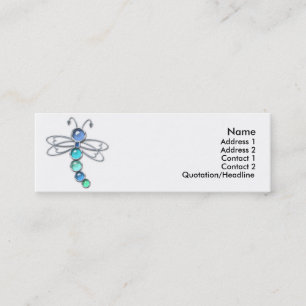Metall-u. Glas-Libellen-Visitenkarten Mini Visitenkarte