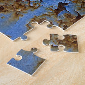 Metall- und Blaulacktextur. Puzzle (Seite)