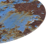 Metall- und Blaulacktextur. Schneidebrett (Ecke)