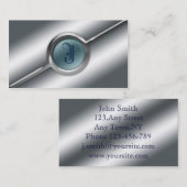 Metall-und Glas-Visitenkarte-Monogramm-Schablone Visitenkarte (Vorne/Hinten)