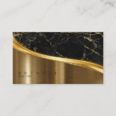 Metall- und Glitzer-Marble Wave Black Gold ID808 Visitenkarte (Vorderseite)