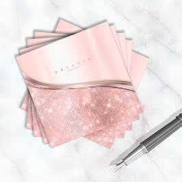 Metall und Glitzer Wave Rose Gold Sq ID807 Quadratische Visitenkarte
